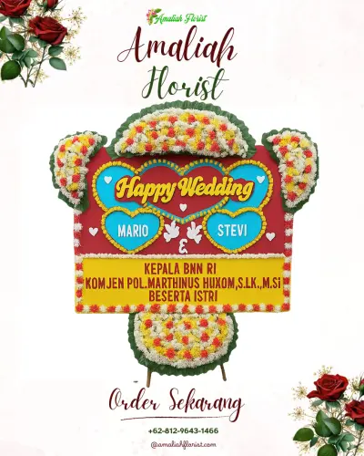 Karangan Papan Bunga Pernikahan di Togolobe
